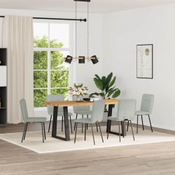 Sonata H Трапезни столове, 6 бр, светлосиви, кадифе - Scaune de dining