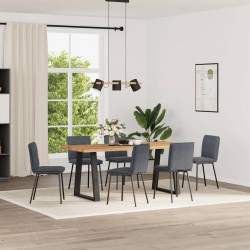 Sonata H Трапезни столове, 6 бр, тъмносиви, кадифе - Scaune de dining