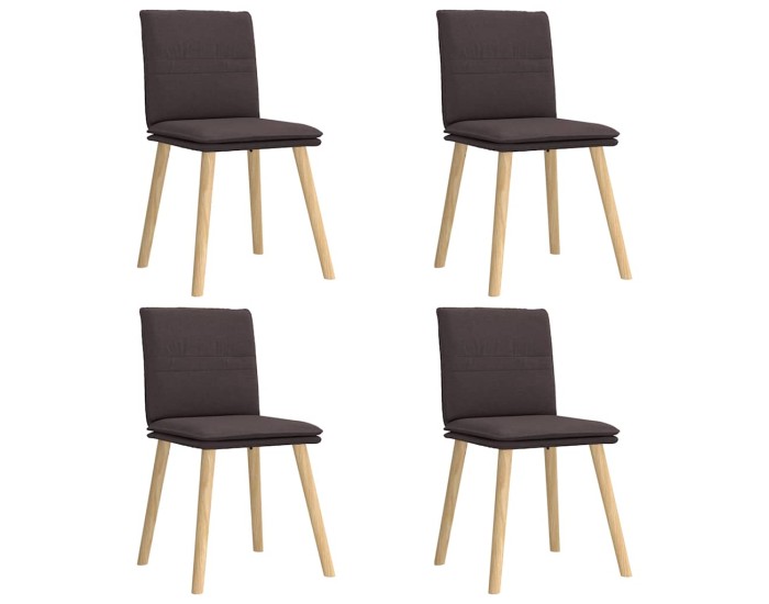 Sonata Scaune de bucătărie, 4 buc., maro închis, material textil