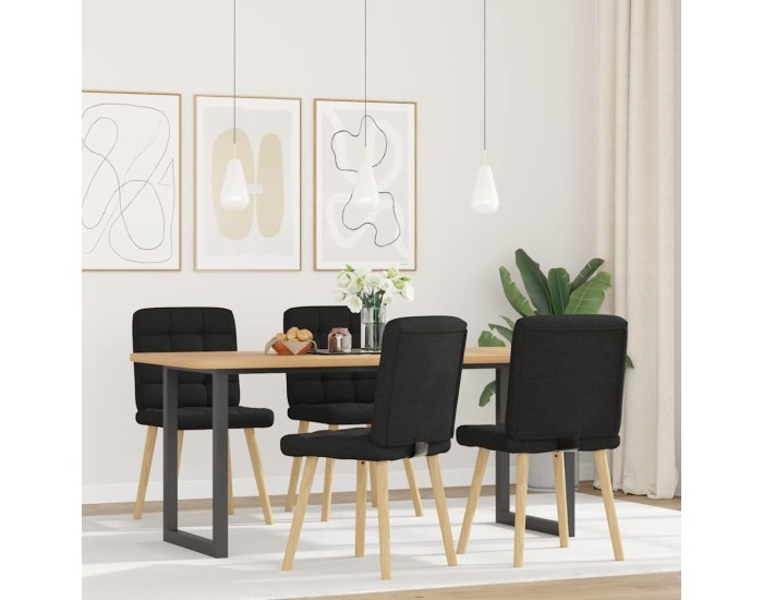 Sonata Scaune de bucătărie, 4 buc., negru, material textil