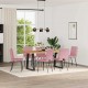 Sonata H Трапезни столове, 6 бр, розови, кадифе