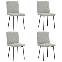 Sonata H Трапезни столове, 4 бр, светлосиви, кадифе - Scaune de dining