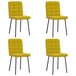Sonata H Трапезни столове, 4 бр, жълти, кадифе - Scaune de dining
