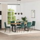 Sonata H Трапезни столове, 6 бр, тъмнозелени, кадифе