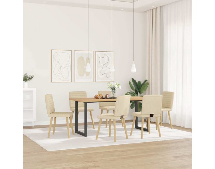 Sonata H Трапезни столове, 6 бр, кремави, плат