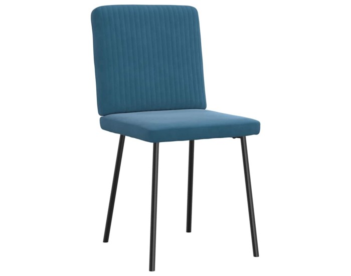 Sonata Scaune de sufragerie, 6 buc, albastru, catifea