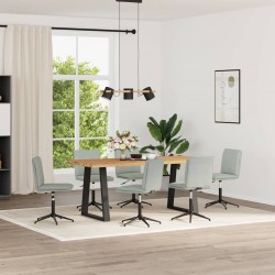 Sonata H Трапезни столове, 6 бр, светлосиви, кадифе - Scaune de dining