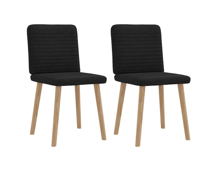 Sonata Scaune de bucătărie, 2 buc. negru, textil