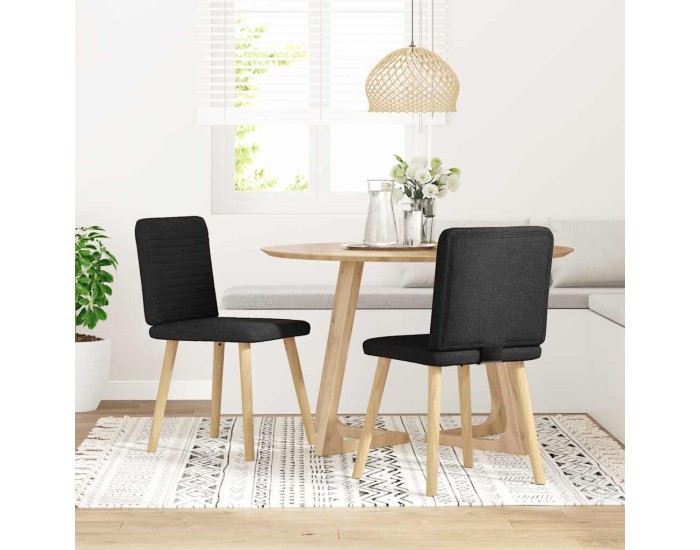 Sonata Scaune de bucătărie, 2 buc. negru, textil