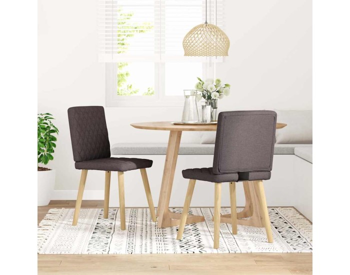 Sonata Scaune de masă, 2 buc., maro închis, material textil