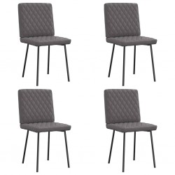 Sonata H Трапезни столове, 4 бр, сиви, изкуствена кожа - Scaune de dining