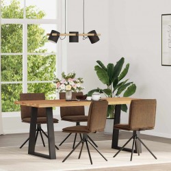 Sonata H Трапезни столове 4 бр кафяви изкуствена велурена кожа - Scaune de dining
