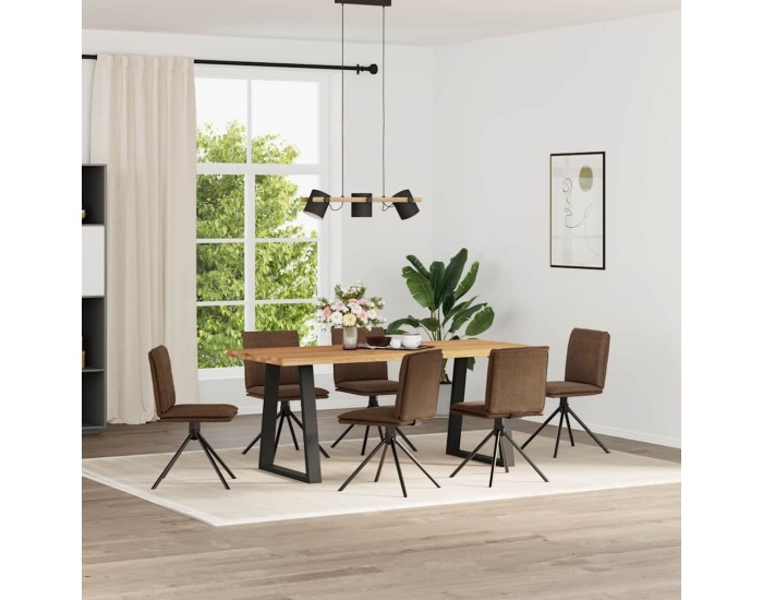 Sonata H Трапезни столове, 6 бр, кафяви, изкуствен велур