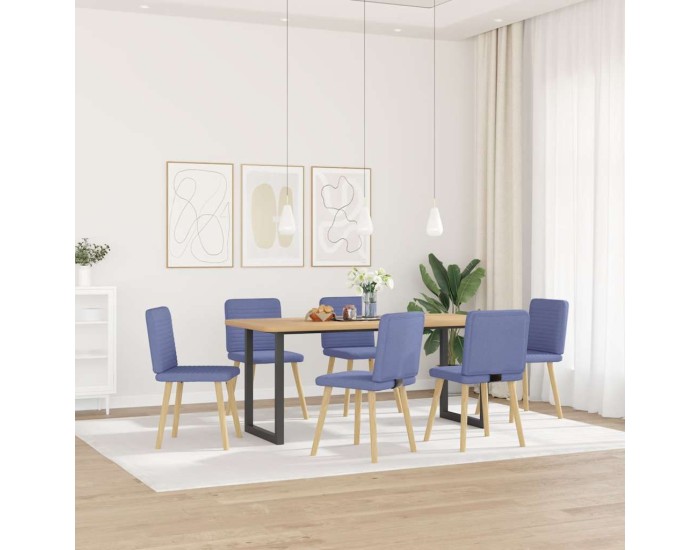 Sonata Scaune de sufragerie 6 buc țesătură Jeans Blue