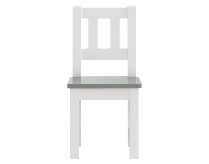 Sonata Set masă&scaun pentru copii, 3 piese, alb și gri, MDF