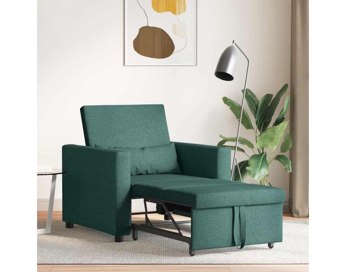 Sonata H Единичен диван легло Тъмнозелено 90 x 165 x 87 см текстил
