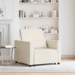 Sonata H Единичен диван легло Кремаво бяло 90 x 165 x 87 см текстил - Mobilier tapițat