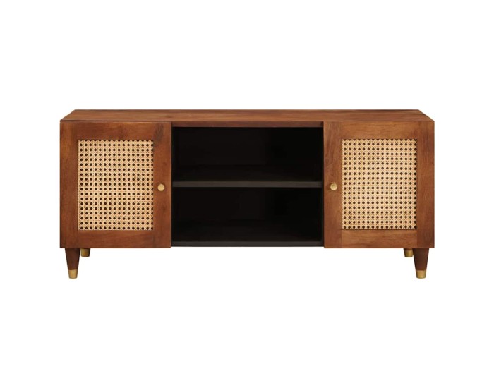 Sonata Cabinet TV cu raft Maro 105 x 33,5 x 46 cm Lemn de mango solid