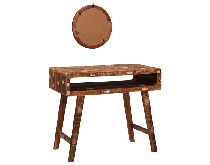 Sonata Masă de Machiaj Maro 90 x 76 x 45 cm Lemn recuperat masiv