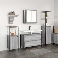 Sonata H Комплект мебели за баня 3 pcs Сив сонома 90 x 34.5 x 60 см - Dulapuri de baie