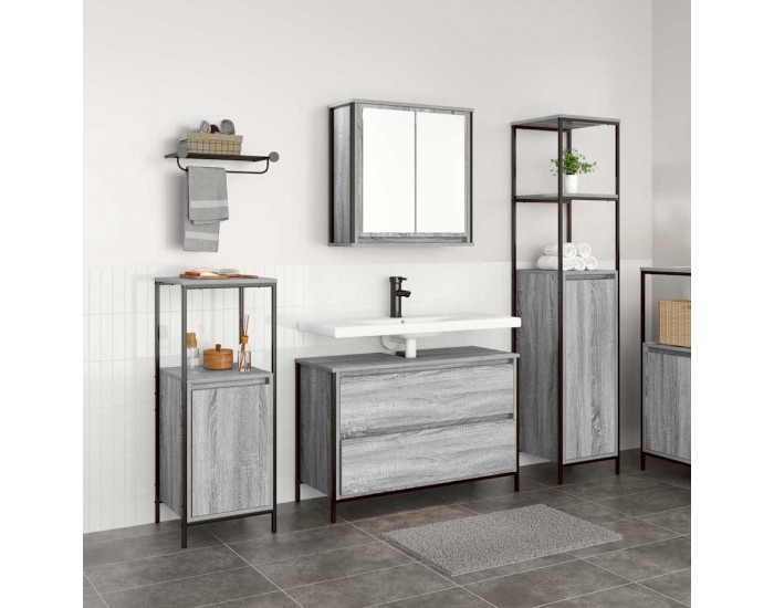 Sonata H Комплект мебели за баня 3 pcs Сив сонома 90 x 34.5 x 60 см