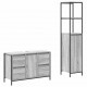 Sonata H Комплект мебели за баня с чекмедже 2 pcs Сив сонома и Черен
