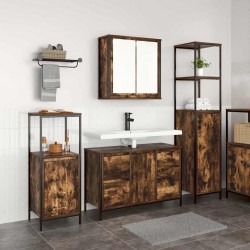 Sonata H Комплект мебели за баня с чекмедже 3 pcs Опушен дъб и черно - Dulapuri de baie