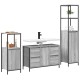 Sonata Set de mobilier pentru baie 3 buc. Gri Sonoma și negru