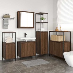 Sonata H Комплект мебели за баня с рафт 5 pcs Кестенов дъб и Черен - Dulapuri de baie