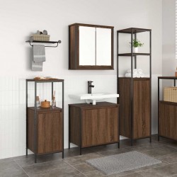 Sonata H Комплект мебели за баня с рафт 3 pcs Кестенов дъб и Черен - Dulapuri de baie
