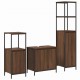 Sonata H Комплект мебели за баня с рафт 3 pcs Кестенов дъб и Черен