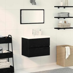 Sonata H Шкаф за мивка с врата Черен дъб 60 x 39 x 62 см Инженерно дърво - Dulapuri de baie