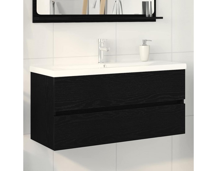 Sonata H Шкаф за мивка Черен дъб 100 x 39 x 62 см Инженерно дърво