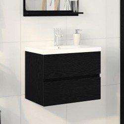 Sonata H Шкаф за мивка с врата Черен дъб 60 x 39 x 62 см Инженерно дърво - Dulapuri de baie