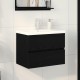 Sonata H Шкаф за мивка с врата Черен дъб 60 x 39 x 62 см Инженерно дърво