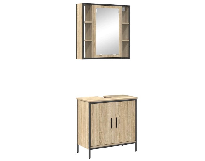 Sonata Set de mobilier pentru baie 2 buc. Maro 60 x 30 x 60 cm