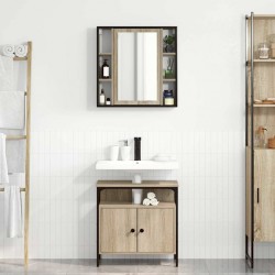 Sonata H Комплект мебели за баня с рафт 2 pcs Кафяво 60 x 30 x 60 cm - Dulapuri de baie