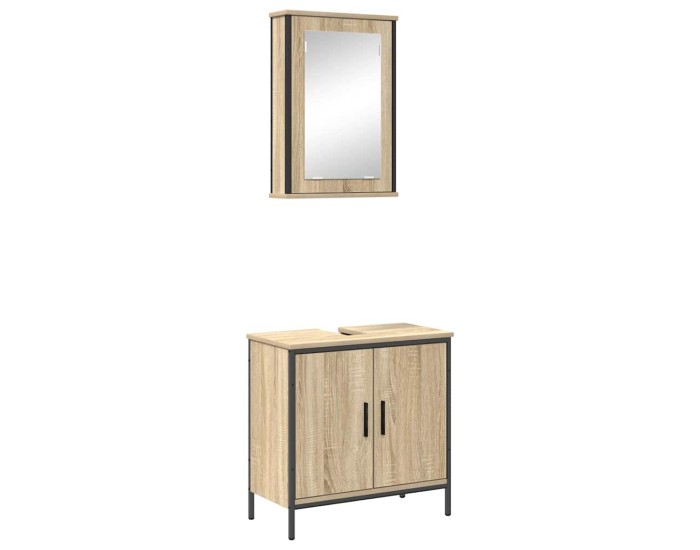 Sonata Set de mobilier pentru baie 2 buc. Maro 60 x 30 x 60 cm