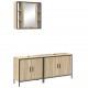 Sonata H Комплект мебели за баня с рафт 3 pcs Кафяво 60 x 30 x 60 cm