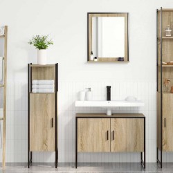 Sonata H Комплект мебели за баня с рафт 3 pcs Кафяво 33 x 33 x 120.5 см - Dulapuri de baie