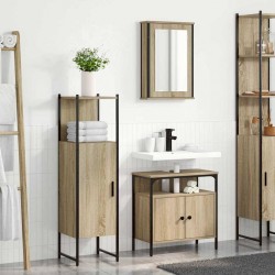 Sonata H Комплект мебели за баня с рафт 3 pcs Кафяво 33 x 33 x 120.5 см - Dulapuri de baie