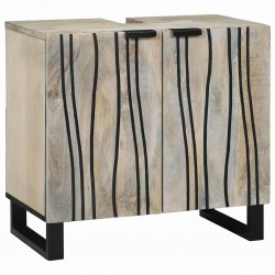 Sonata H Шкаф за мивка с рафт с врата Кафяв и черен 62 x 33 x 58 см - Dulapuri de baie