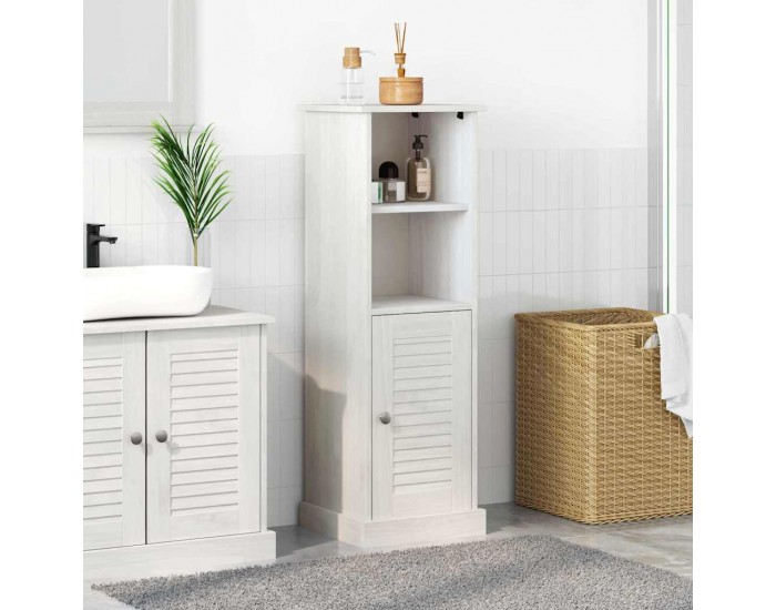 Sonata H Шкаф за баня VIGO Бяло 37 x 34 x 110 см Борово дърво масив