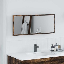 Sonata H Огледало с огледало Опушен дъб 90 x 8.5 x 37 см Инженерно дърво - Dulapuri de baie