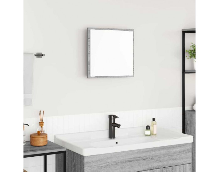 Sonata H LED огледало за баня с огледало Сив Сонома 40 x 8.5 x 37 см