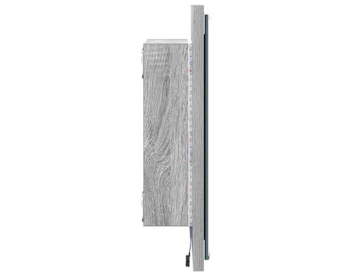 Sonata Oglindă de baie cu LED Gri Sonoma 40 x 37 x 8.5 cm