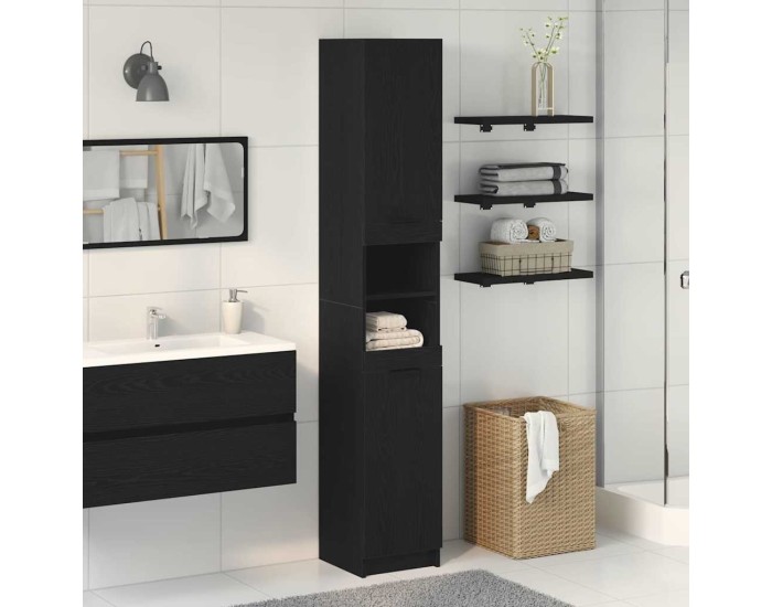 Sonata Dulap de Baie Stejar negru 32 x 34 x 188,5 cm Lemn prelucrat