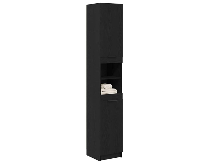 Sonata Dulap de Baie Stejar negru 32 x 34 x 188,5 cm Lemn prelucrat