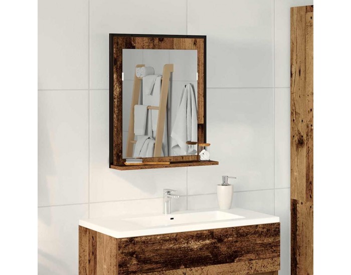 Sonata H Огледало за баня Старо дърво 50 x 12 x 60 см Инженерно дърво
