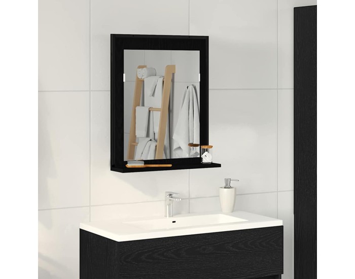 Sonata Oglindă Stejar negru 50 x 12 x 60 cm Sticlă și Lemn Ingineresc